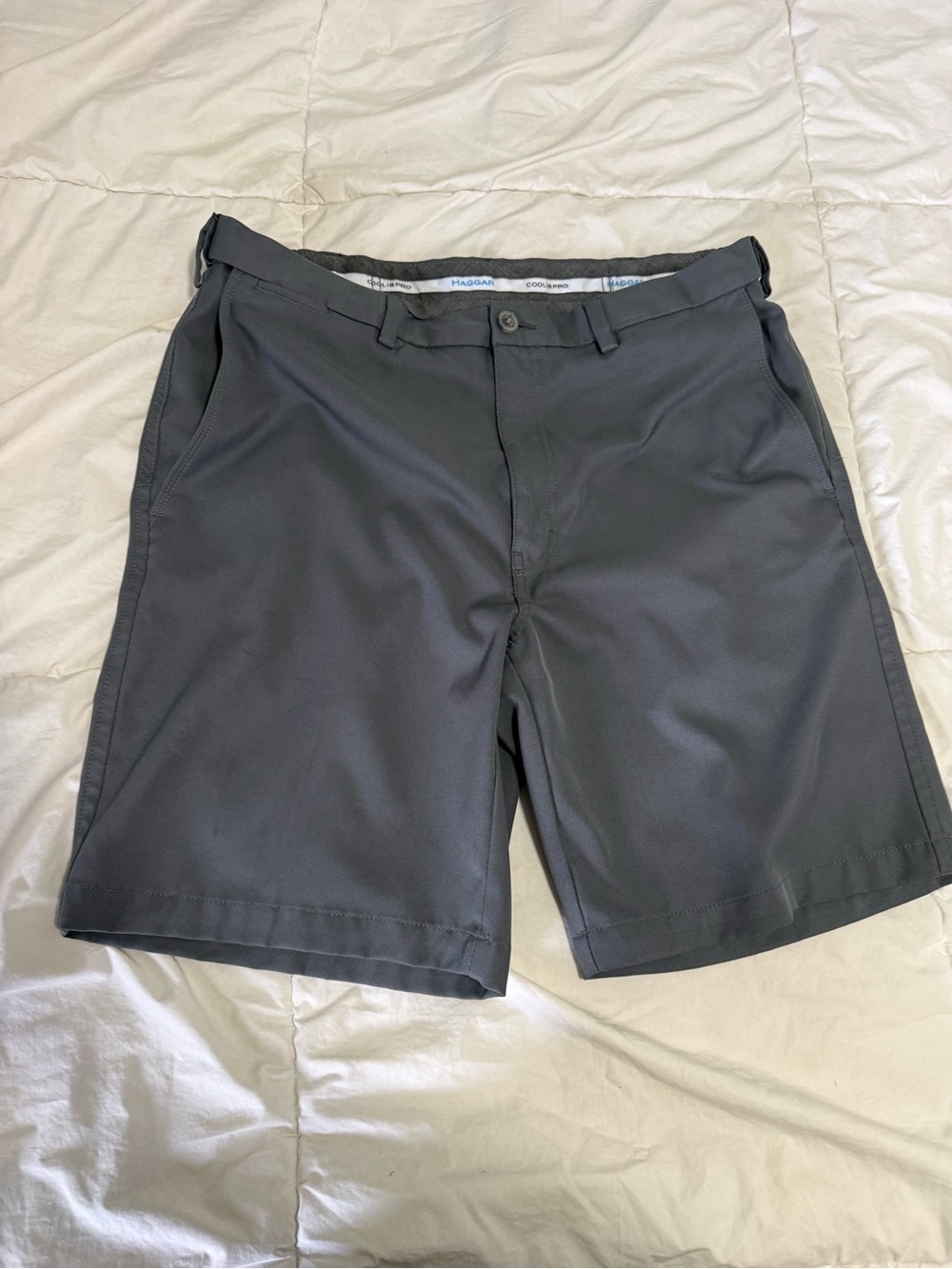 Haggar Men's Charcoal Flat-Front Performance Shorts